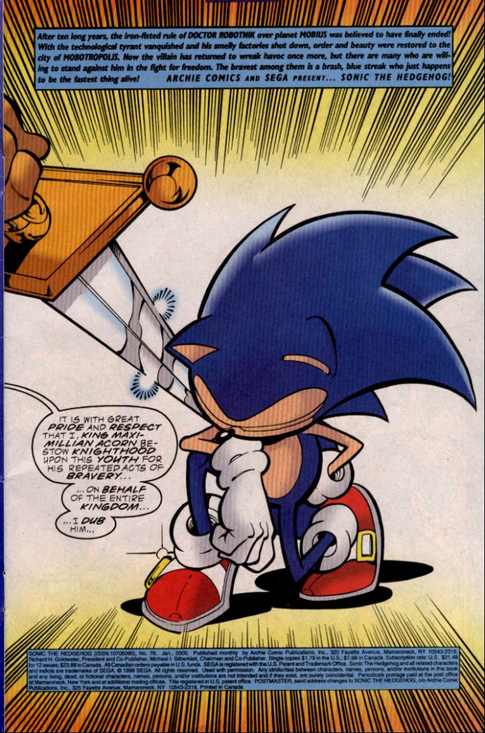 Sonic - Archie Adventure Series January 2000 Page 1